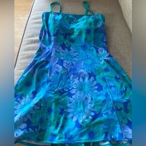 Flirty Vintage 1970s SEAWAVE Bathing Suit ~ Swim Suit BLUE & AQUA Size~ 12